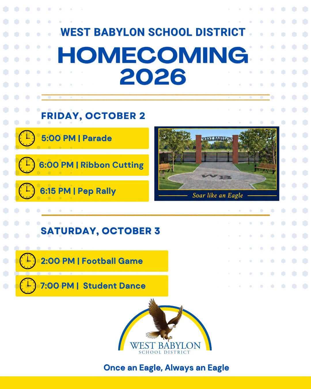 Homecoming October 2, 2026